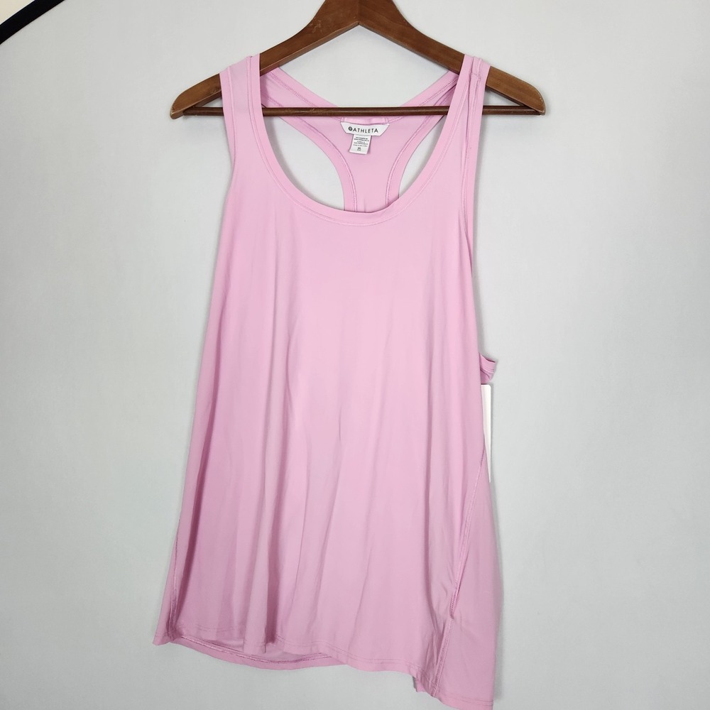 Athleta Women's Ultimate Scoop Neck Tank Top Pink Xl Nylon Blend Lightweight NWT